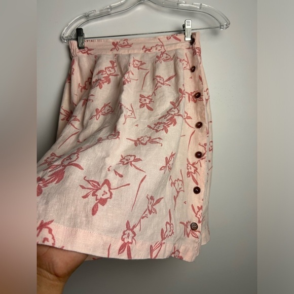 Kiko Vtg 100% Linen button down slip Boho minimalist Sustainable knee Skirt S - Picture 3 of 8